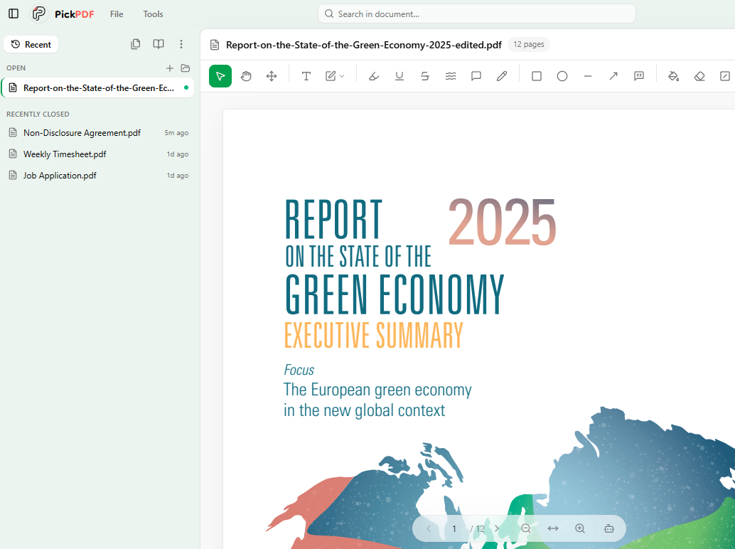 Editing a PDF directly in the page with PickPDF
